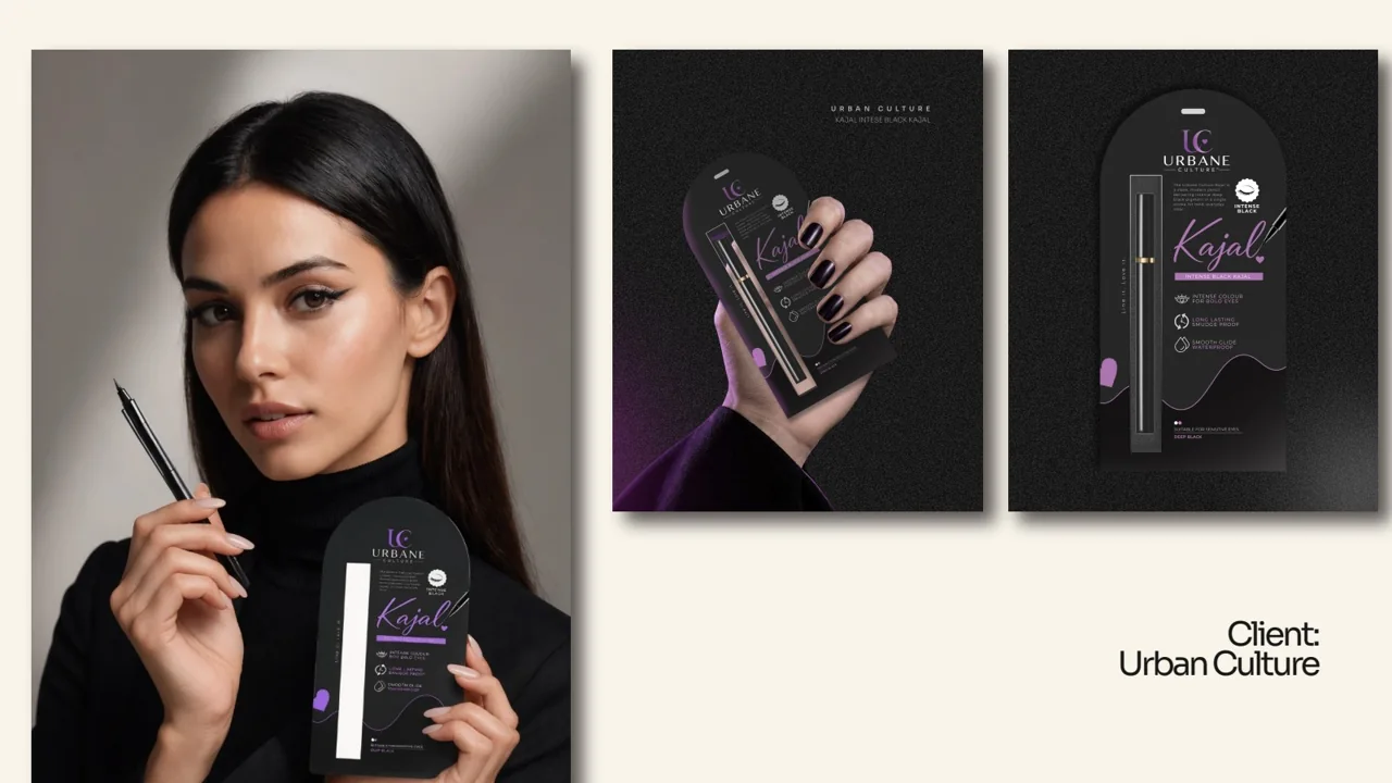 Urban Culture cosmetic packaging presented in a fashion-led campaign